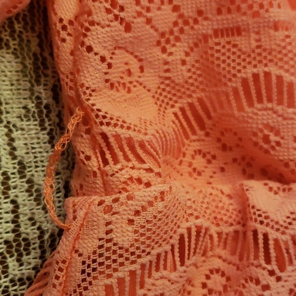 One Step Up Girls Peach Lace Hi-Lo Wrap Dress EUC - Picture 7 of 9